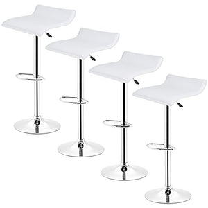 POPSPARK Bar seggiovia Bar Sgabello Sgabello Alto Sedia Girevole Sgabello Alto Moderno Sgabello da Bar Minimalista (Bianco, 4 Pezzi)