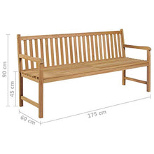 Tidyard Panca da Giardino 3 Posti in Legno Massello di Teak con Braccioli 175x60x90 cm,Panca con Braccioli,Panca da Esterno in Legno,Panca in Legno,Divano da Giardino per Esterno in Legno