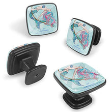 Sirena disegnata a mano su una corda Pomelli per Porta Set di 4 Pomelli per Mobili Manopole per Cassetti Cucina Armadio Vetro