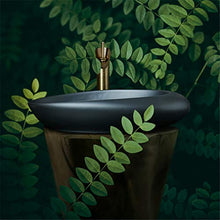 Bagno Lavello Ceramica Arte a Forma di Uovo di Anatra Lavandino retrò Domestico Bagno Lavabo da Appoggio Facile da Pulire E a Prova di Schizzi