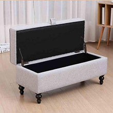 LXESWM Pouf Panca Ottomana Pieghevole Scarpe Panca Poggia Piedi Bagagli Ottomana Bench Scarpe Banco Divano-Letto fine Sgabello Storage Box 丨 Solide Gambe in Legno 丨 Copertina in Lino Cotone