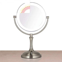 JKCKHA European Metal LED Specchio Desktop su Due Lati Specchio da Toilette HD Bellezza Specchio ingranditore a 360 ° a Rotazione Libera Specchio