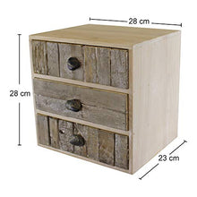 HoitoDeals - Cassettiera a 3 cassetti effetto legno con manici in ciottoli, per riporre oggetti