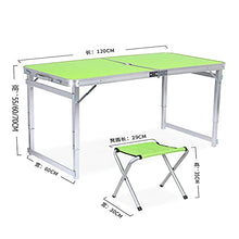 Rund Table De Pique-Nique Plante Et Plage Set De Table Et Chaises En Allegamento D'alluminio avec 4 SIÈGGES pour intérieur, EXTÉRIEUR, Camping, Fête, Barbecue, Jardin(Color:Verde)