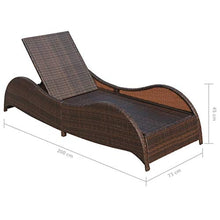 vidaXL Lettino Prendisole in Polirattan Marrone Letto Sdraio Giardino Spiaggia
