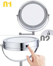 WM 8,5 pollici led illuminato specchio da bagno pieghevole bellezza montato telescopico specchio da bagno Magnifier, ingrandimento 5x parete specchio da barba, specchio da barba 10,27