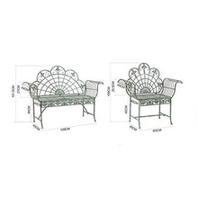 LXLH Panca da Giardino Panca da terrazza panchina da Giardino panchina retrò, panchina da Giardino in Metallo Impermeabile e Resistente al Sole, panchina Decorativa con Schienale e braccioli. può