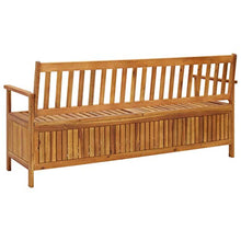Panchina da giardino con vano portaoggetti, 170 cm, in legno di acacia