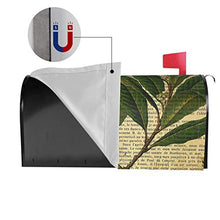 Stampa botanica su vecchia pagina del libro dal design unico per cassetta delle poste, copertina magnetica per giardino e cortile, dimensioni standard 53 x 45 cm
