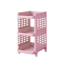 &ripiano di stoccaggio Scaffale di stoccaggio mobile a più piani per scaffali da bagno con ruote Scaffale di finitura (Color : A, Size : Four layer)