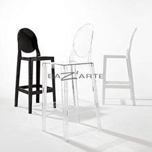 Kartell – Sgabello da bar One More PLEASE – H75 cm – Schienale quadrato – Cristallo