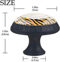 Tiger Stripes Nero Arancione Pomelli per Porta Set di 4 Pomelli per Mobili Manopole per Cassetti Cucina Armadio Vetro