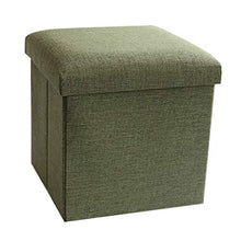Wddwarmhome Sgabello Pieghevole per riporre la casa in Legno di Lino con Imbottitura in Cotone -30 * 30 * 30cm Il più Alto carico è di 100 kg (Colore : Light Green)