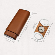 Sigaro Cassa del Cuoio Genuino, Cigar Box Legno di Cedro Allineato Cigar Holder Sigari Proteggere dalla Collisione, Portatile Viaggi Mini Box (Brown), per 3 Sigari,Marrone