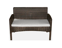 Bagno Italia Arredo Divano poltrone tavolino Set Giardino Nero o Marrone Rattan Cuscini Bianchi Impermeabili I