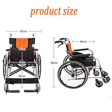 Carrozzine Semoventi, Portatile da Viaggio in Lega di Alluminio Pieghevole in Lega Leggera, Camminatore da Viaggio Manuale Anziani/Disabili Spinta Infermieristica Viaggio Portatile Trolley per Scoo