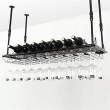 Leifeng Tower Classico Vino Rack ad Alta Temperatura della Pittura Solid battuto Materiale Ferro, Creativo Hanging Wine Rack Wine Glass Rack Upside Down Home Vino Hanger, Nero (Color : Black)
