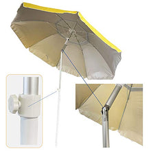 Ombrellone da Spiaggia, Giardino Ø 220 cm - Antivento con Custodia - Tessuto protezione dai raggi uvA-uvB - Monocolore Giallo