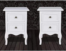 Wakects - Tavolino da comodino con 2 cassetti, in MDF, stile elegante e robusto, per camera da letto, 34,5 x 30 x 49 cm, 2 pezzi
