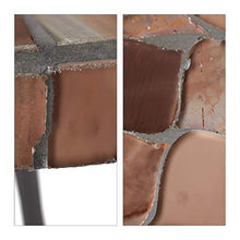 Relaxdays, tavolino rotondo decorato, pezzo unico fatto a mano, 3 gambe, tavolo a mosaico, 50 x 41 cm, marrone, Honeycomb, 50, 00 x 41,00cm
