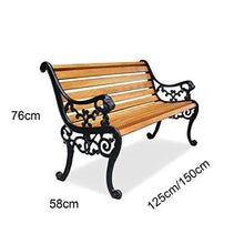 Panchine da Esterno panchine da Giardino,Panchina per carichi Pesanti con braccioli e Schienale,Divanetto Patio con Struttura in ghisa e doghe in Legno massello anticorrosivo,per Portico Prato Corti