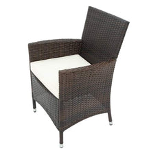 Amity Set di mobili da giardino in rattan sintetico con 6 sedie e tavolo da giardino, mobili da giardino, set da giardino, tavolo e sedie (marrone)