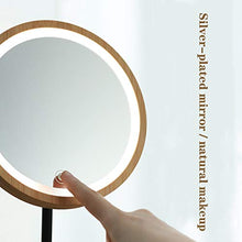 Makeup mirror Specchio per Il Trucco Specchio per Il Trucco in Legno con Luce Diurna a LED con Lampada Specchio da Trucco da Tavolo per Desktop Specchio da Trucco Portatile USB Ricaricabile