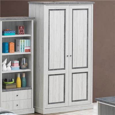 Leonie, armadio a 2 ante, colore: rovere grigio