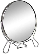 Vetrineinrete® Specchio cosmetico da Trucco con Zoom Regolabile Specchio di ingrandimento Portatile per Barba rasatura Girevole da Tavolo ø 17 cm in Acciaio Cromato 07094 M17