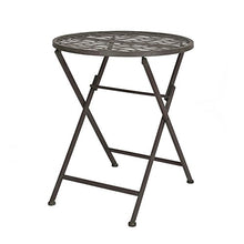 [en.casa] Set da Bistrot Composto di 1 Tavolo Rotondo e 2 Sedie con Elementi Decorativi Set Mobili Pieghevoli da Giardino/Balcone/Pub/Bar - Verde