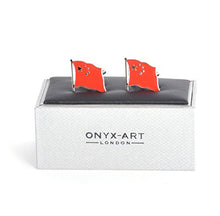 Onyx-Art Cufflinks - China Flag - Chinese Flying Flag