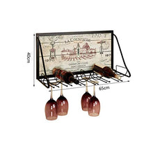 Wine Rack, Wine Rack 6 bottiglie di vino Rack Iron Art Wall Hanging mensola del supporto Calice Soggiorno Display Stand Rack WTZ012