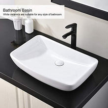 Lavabo da appoggio in ceramica, Lavello bagno Cucina con superficie liscia e pulita, stile moderno, 38 x 13 x 60 cm, colore: bianco.