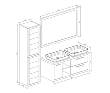 Mobili da bagno Vermont 120cm Nature wood - armadio mobiletto lavabo Mobili Armadietto specchio