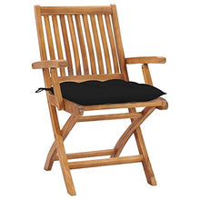 vidaXL Sedie da Giardino 2 pz con Cuscini Neri in Massello di Teak