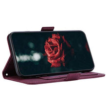 ikasus Cover Compatibile con Samsung Galaxy A70 Custodia Motivo Floreale Custodia a Portafoglio in Pelle PU con Cavalletto e Custodia a Libro,Rosso
