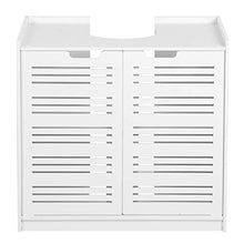 Mobiletto del bagno a doppia porta, Impermeabile Armadietto in Legno Mobile per Il Bagno con 2 Ante e 2 Ripiani, 60x30x60 cm, Bianco