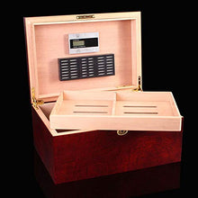 Minmin Temperatura Cigar Humidor Cedar Rose Red elettronico e umidità Meter 100CT Capacità Cigar Box, 340x245x155mm accessori del sigaro (Size : 340x245x155mm)