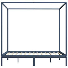 SKM Giroletto a Baldacchino Grigio Legno Massello di Pino 160x200cm