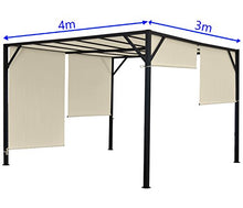 Mendler Gazebo pergola baldacchino apribile Baia Acciaio Poliestere Avorio 4x3m