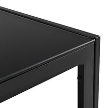 casa.pro] Tavolino da Giardino - Tavolino da Salotto Esterno - 100 x 50 x 35 cm - Nero - di Metallo e Vetro