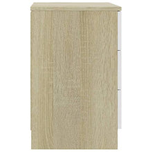 Tidyard Comodino Bianco e Rovere Sonoma 38x35x65 cm in Truciolato