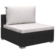 vidaXL Set Divani da Giardino 12 pz con Cuscini Foderati Lavabili Modulare Leggero Elegante Arredi da Esterno in Polyrattan Nero Telaio in Acciaio