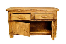Windalf Grande comò naturale IORLAS 120 cm rustico credenza in legno fatto a mano in legno