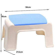 Tastak Sgabello da Bagno Addensato, Sgabello Basso Sgabello for Bambini in plastica Creativo Sgabello Quadrato a Mano, Blu e Bianco Facile da archiviare può resistere a 230 sterline