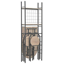 Festnight Set 3 pz Tavolo e Sedie Pieghevoli con Scaffale MDF e Acciaio,Tavolo con sedie Cucina,Penisola Cucina con sgabelli,Tavolo Alto da Bar,Tavolo Bar con sgabelli,Penisola per Cucina