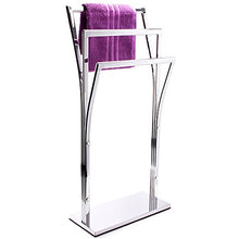 MSV MS551 – Porta asciugamani, 3 livelli, Acciaio Cromato, 41 x 18,5 x 87 cm, Argento