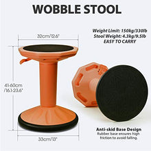 TYLINK Sgabello da Ufficio Ergonomico, Regolabile in Altezza, Sgabello da Lavoro Sit Attivamente, Girevole a 360° per Studio di Casa Ufficio Bar, Arancia