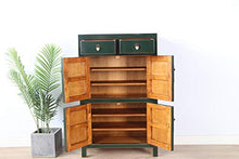 Yajutang - Cassettiera in legno massiccio, colore: Verde abete