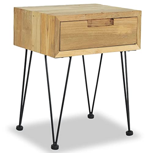 vidaXL Comodino 40x30x50 cm in Legno Massello di Teak Cassettiera Mobiletto